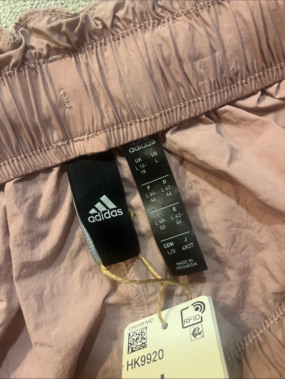 adidas Dusty Mauve Drawstring Athletic Shorts NWT - Picture 5 of 7